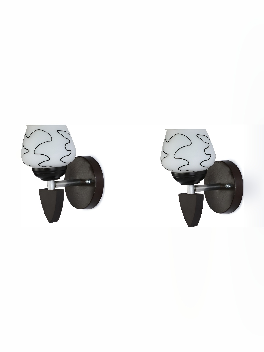 

Afast Black & White 2 Pieces Printed Bell Shaped Glass Wall Lamp