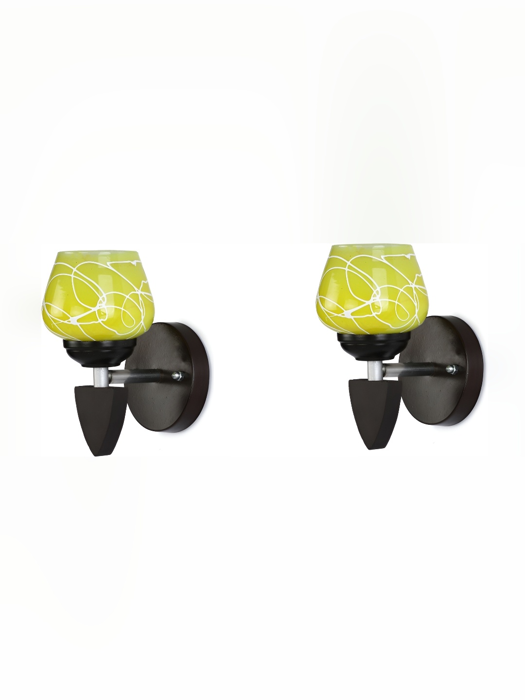 

Afast Yellow 2 Pieces Printed Glass Wall Lamps