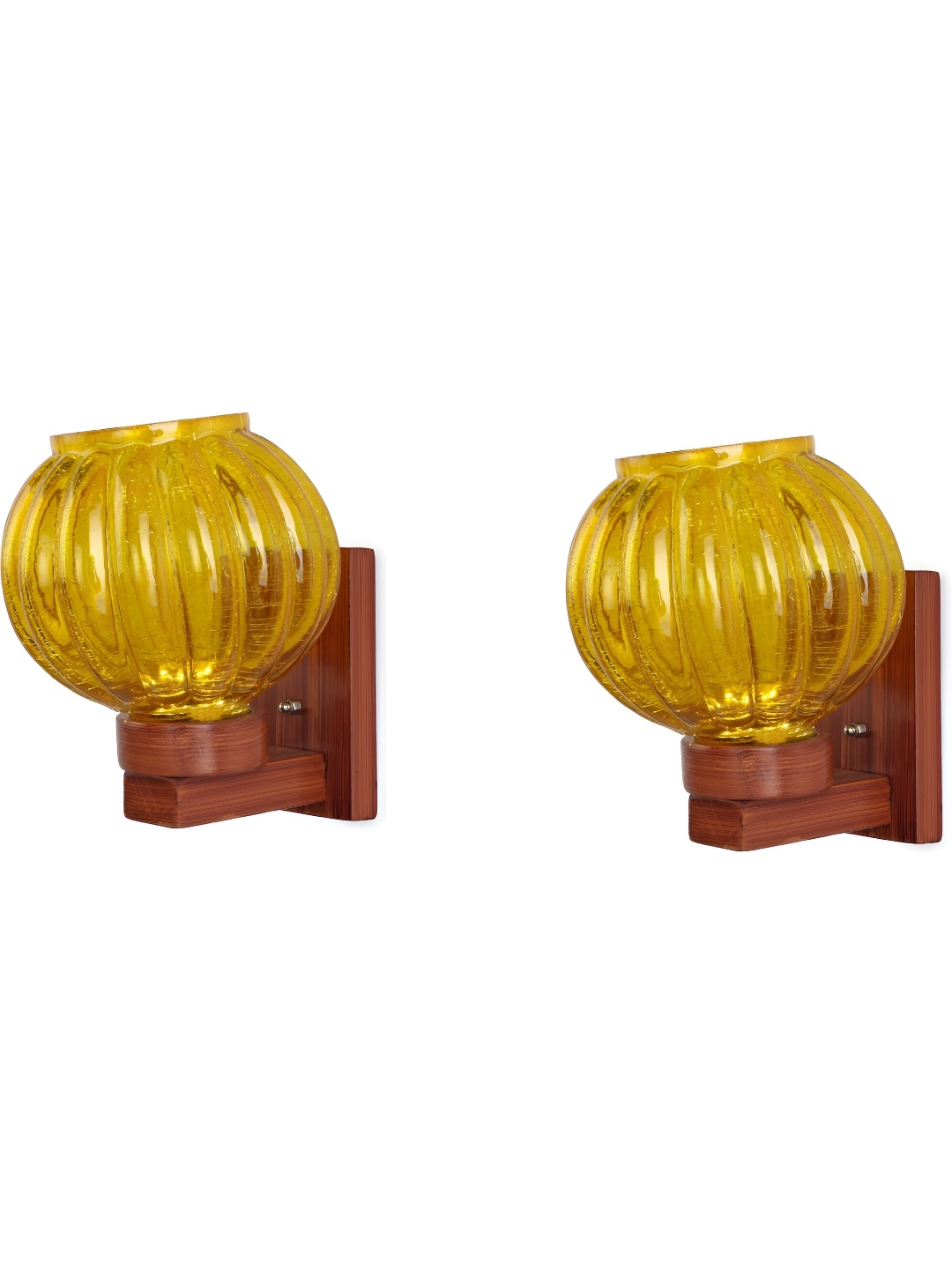 

Afast Yellow & Brown 2 Pieces Abstract Shaped Glass Contemporary Wall Lamps