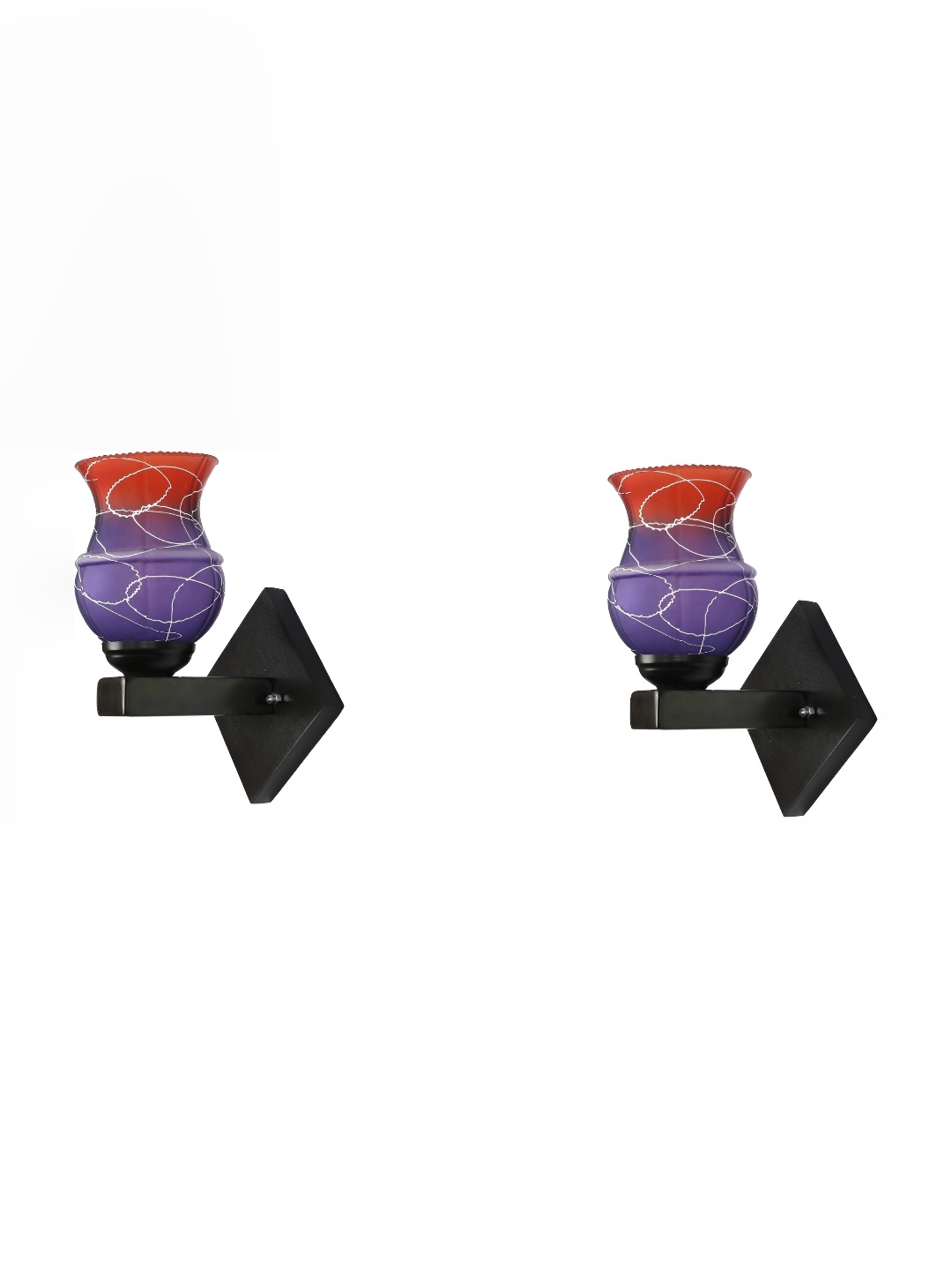 

Afast Purple & Red 2 Pieces Colourblocked Abstract Shaped Glass Wall Lamps