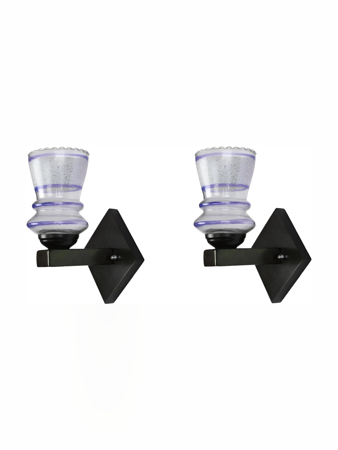 

Afast Blue & Black 2 Pieces Printed Contemporary Glass Wall Lamps