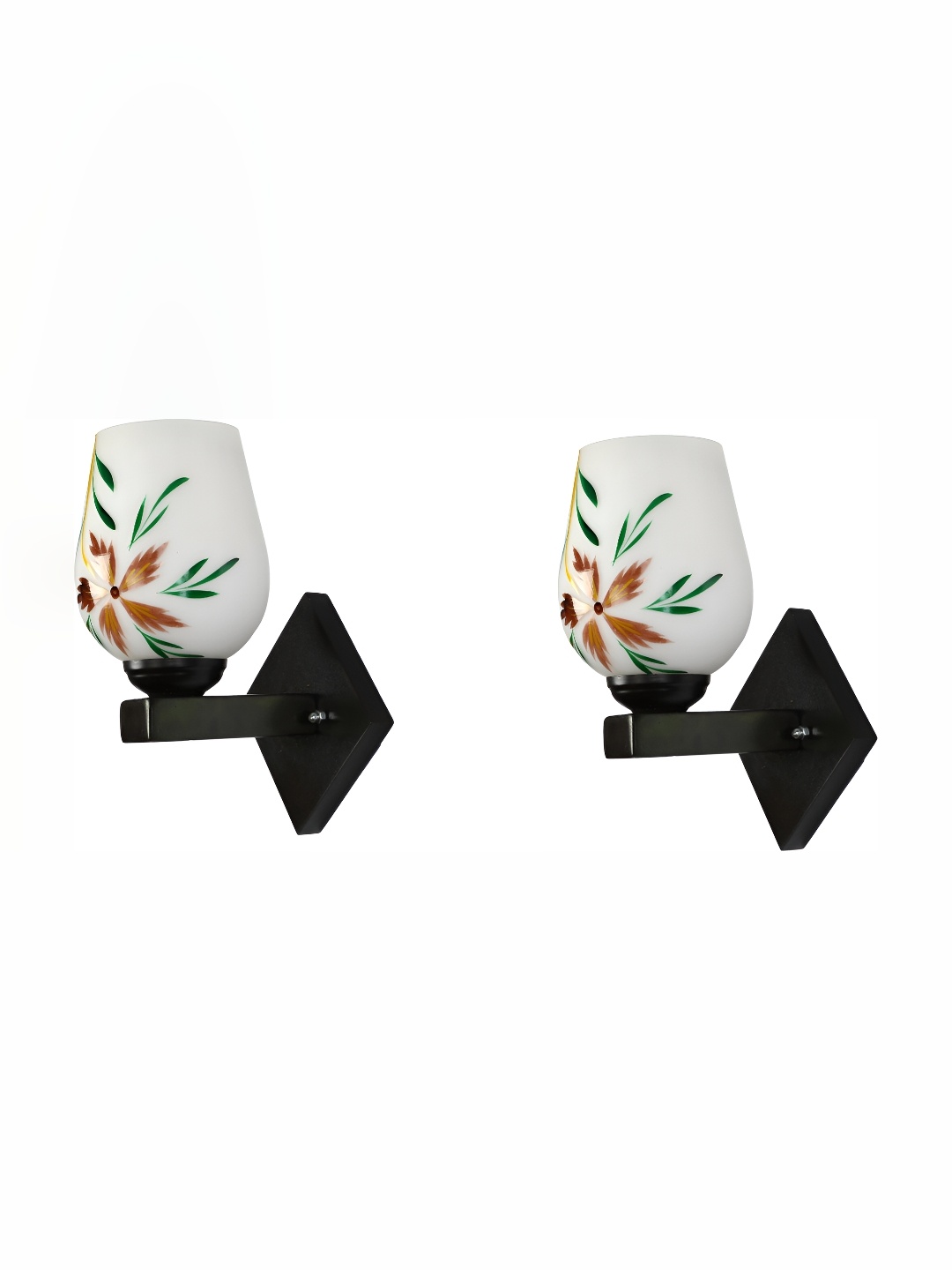 

Afast Brown & White 2 Pieces Printed Cylindrical Shaped Glass Wall Lamp