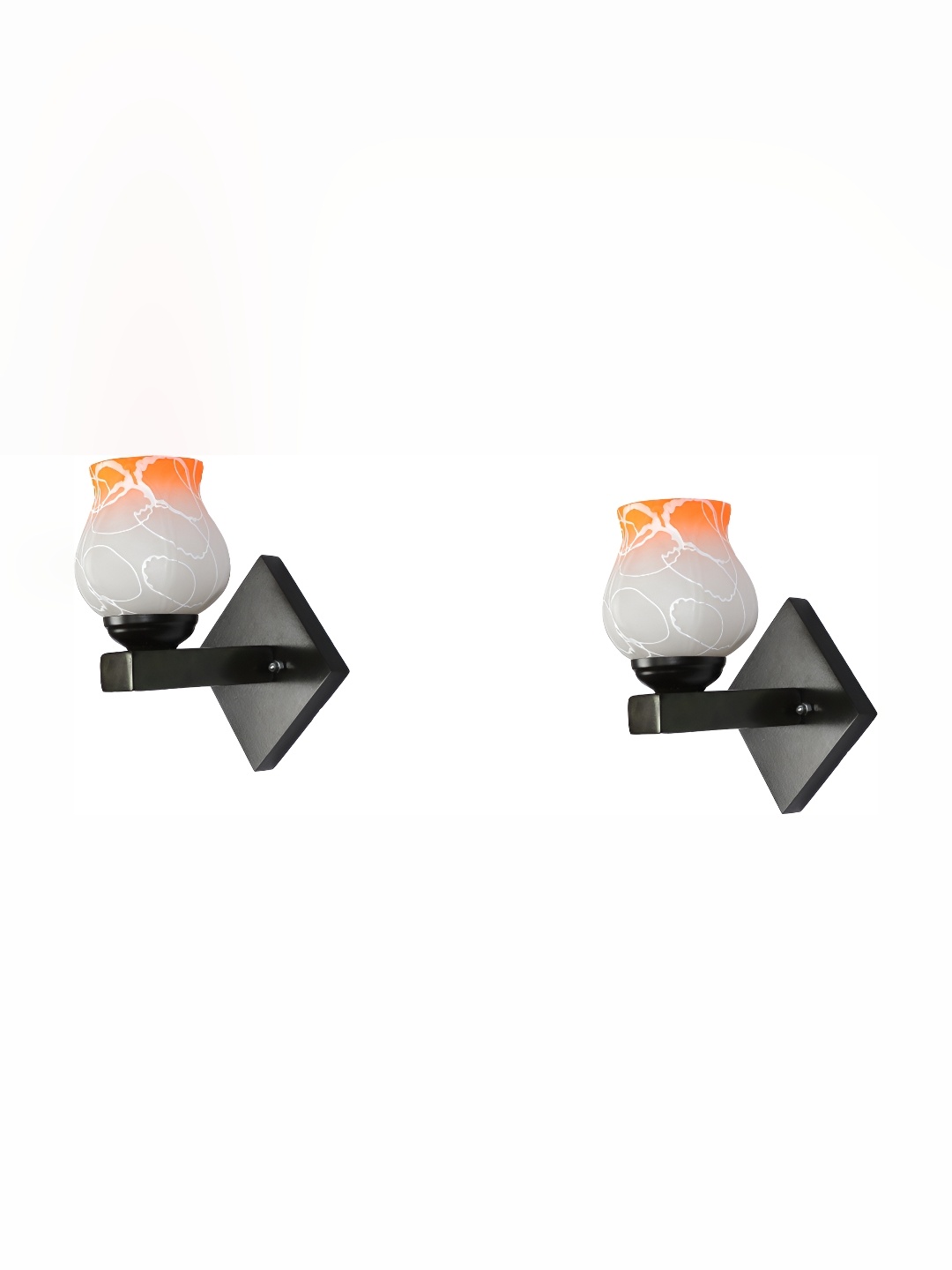 

Afast Orange & White 2 Pieces Bell Shaped Glass Wall Lamp