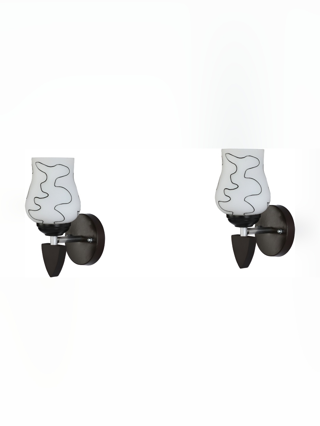 

Afast White & Black 2 Pieces Printed Contemporary Glass Wall Lamps