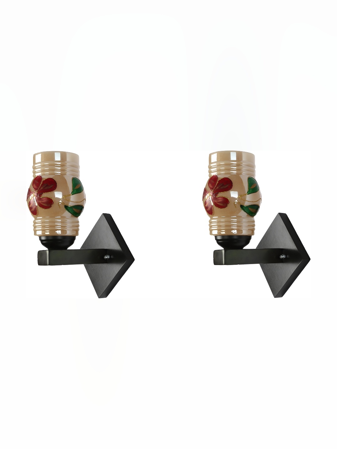 

Afast Gold-Toned & Red 2 Pieces Printed Abstract Shaped Glass Contemporary Wall Lamps