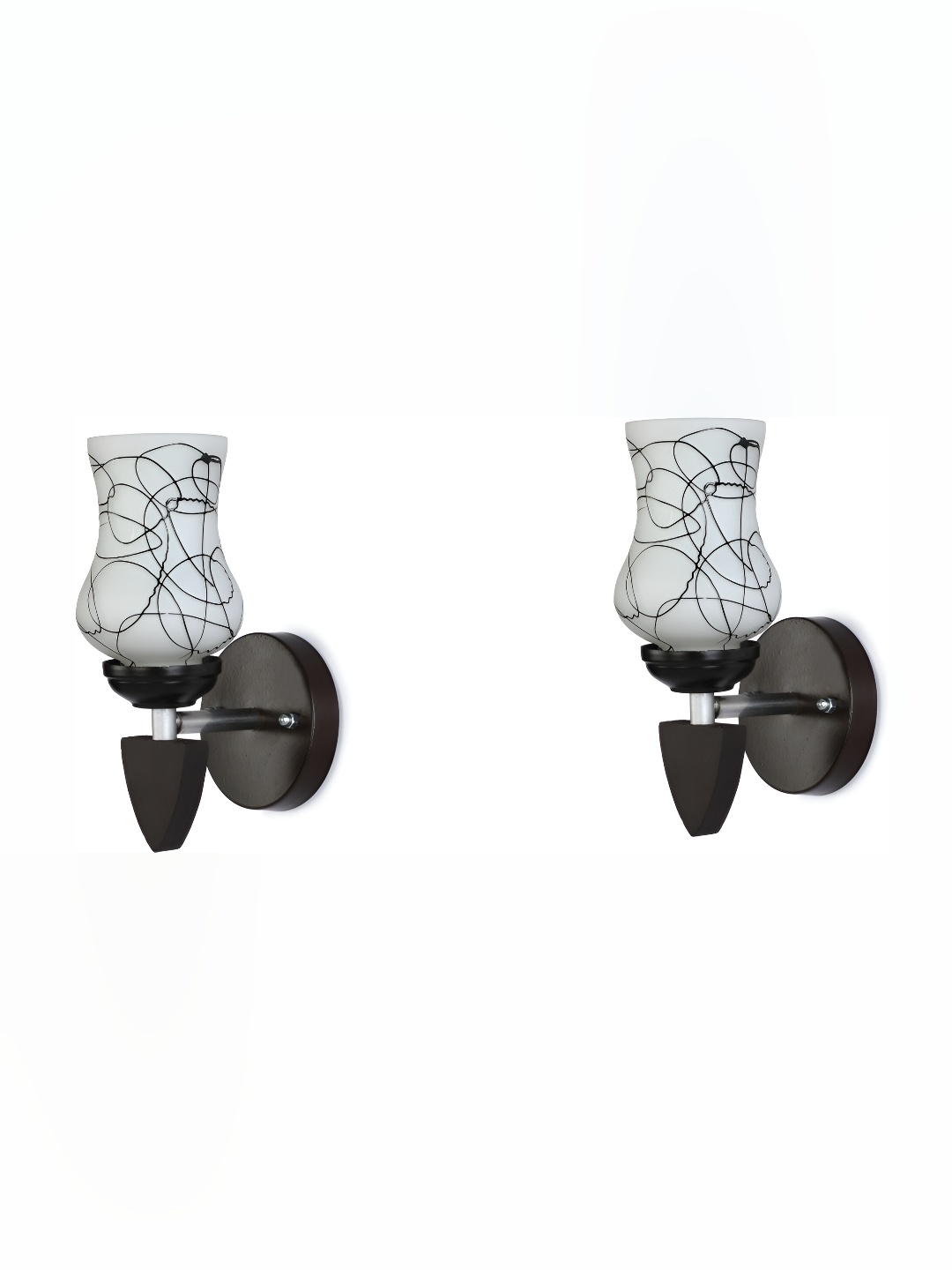 

Afast White & Black 2 Pieces Bell Shaped Glass Wall Lamp