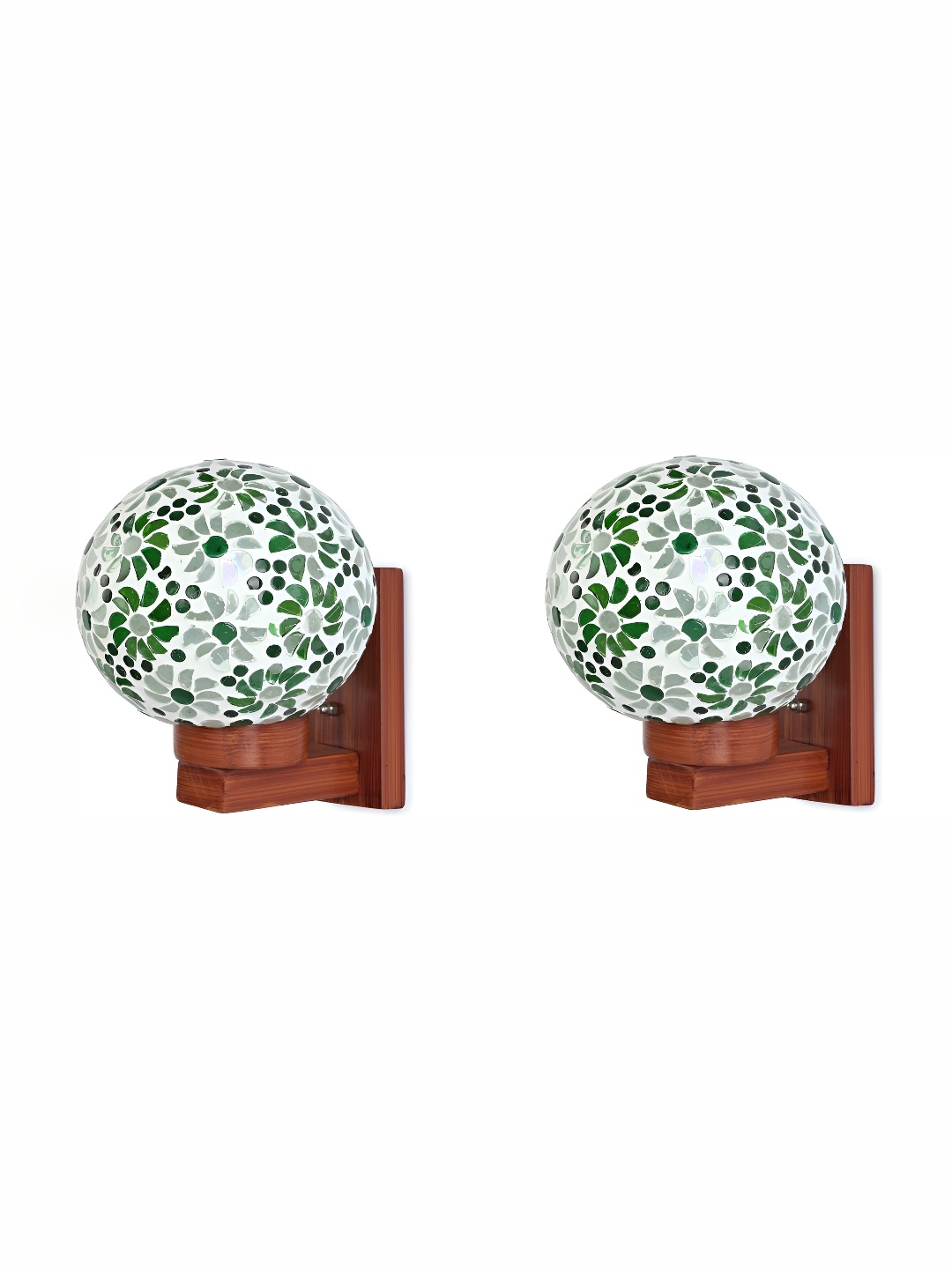 

Afast White & Green 2 Pieces Textured Contemporary Glass Wall Lamps