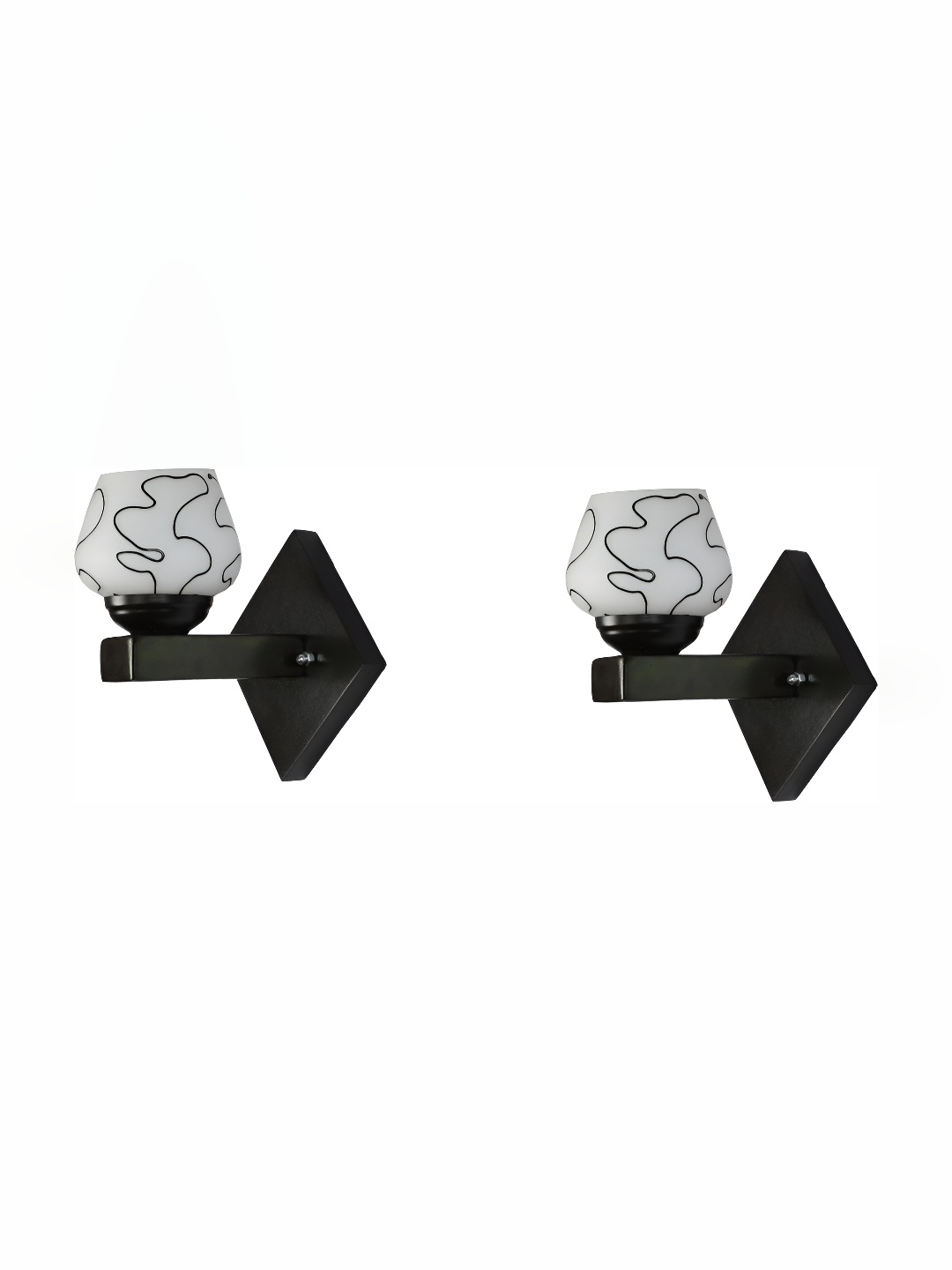 

Afast Black & White 2 Pieces Printed Glass Wall Lamps