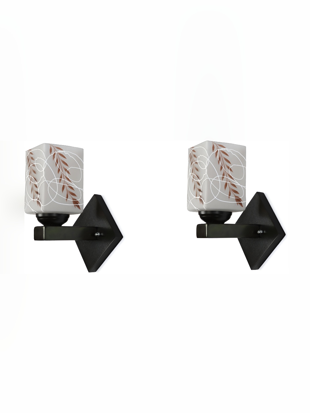 

Afast Brown & Grey 2 Pieces Printed Glass Wall Lamps