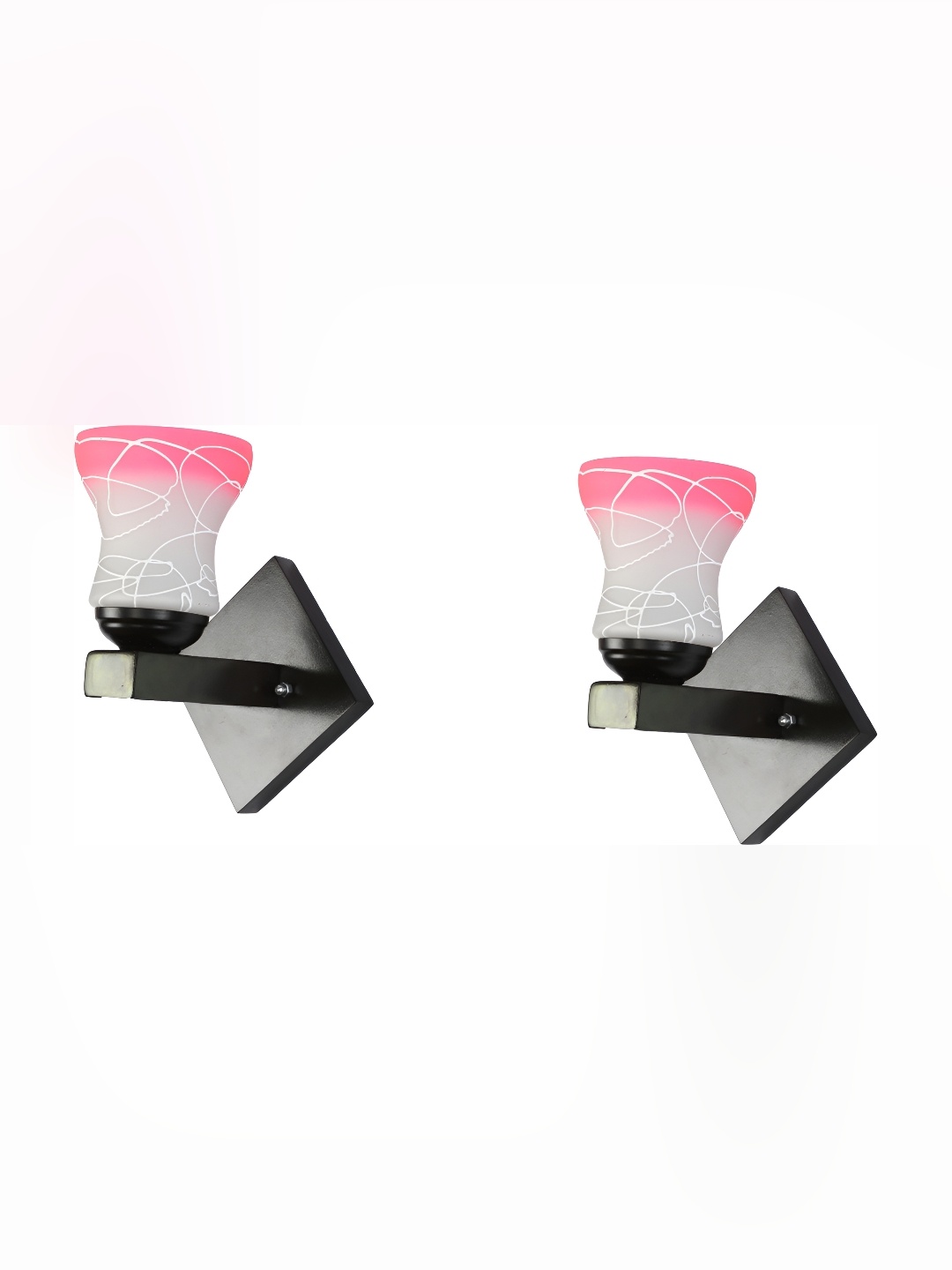 

Afast Pink & White 2 Pieces Bell Shaped Glass Wall Lamp