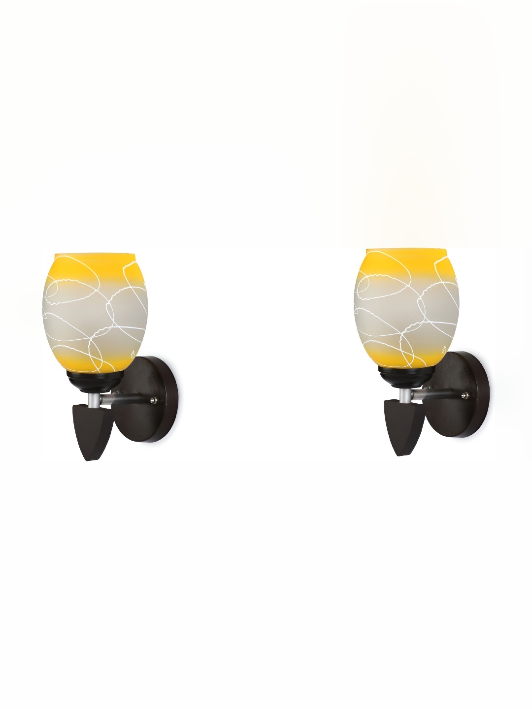 

Afast Yellow & White 2 Pieces Printed Contemporary Glass Wall Lamps