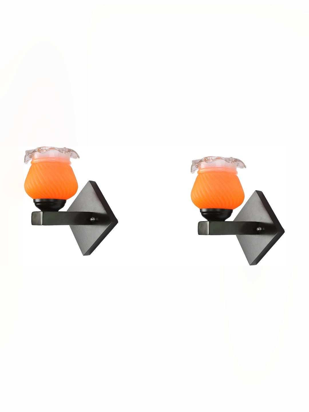 

Afast Orange 2 Pieces Abstract Shaped Glass Wall Lamps
