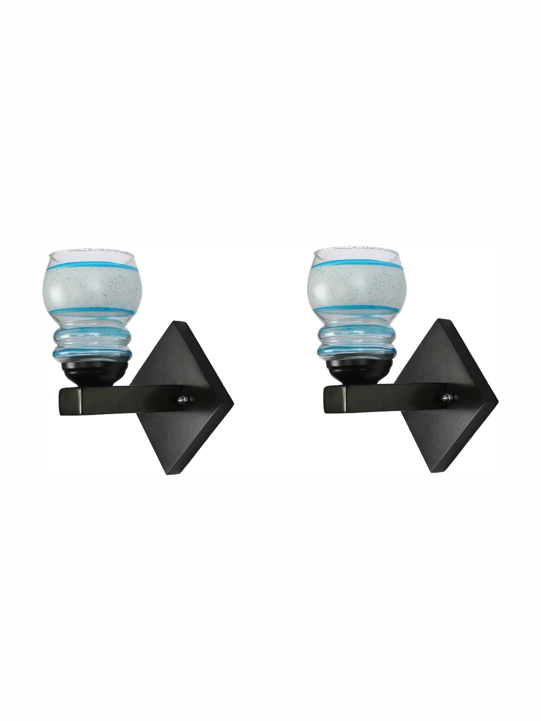 

Afast Turquoise Blue 2 Pieces Bell Shaped Glass Wall Lamps