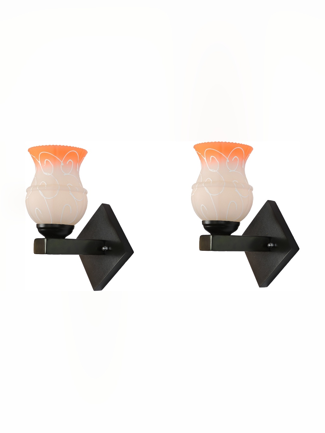 

Afast Orange & White 2 Pieces Bell Shaped Glass Wall Lamp