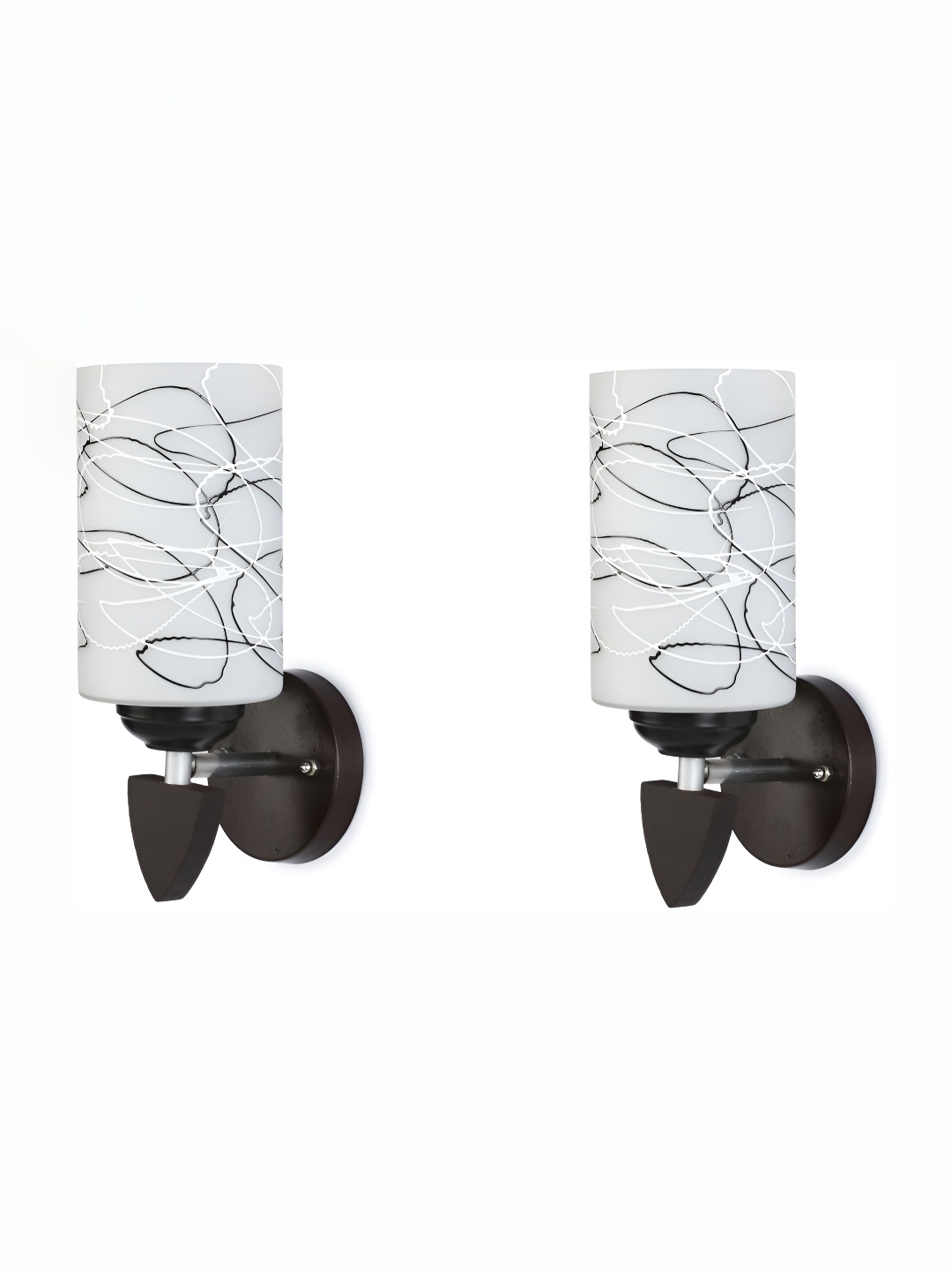 

Afast White & Black 2 Pieces Printed Contemporary Glass Wall Lamps