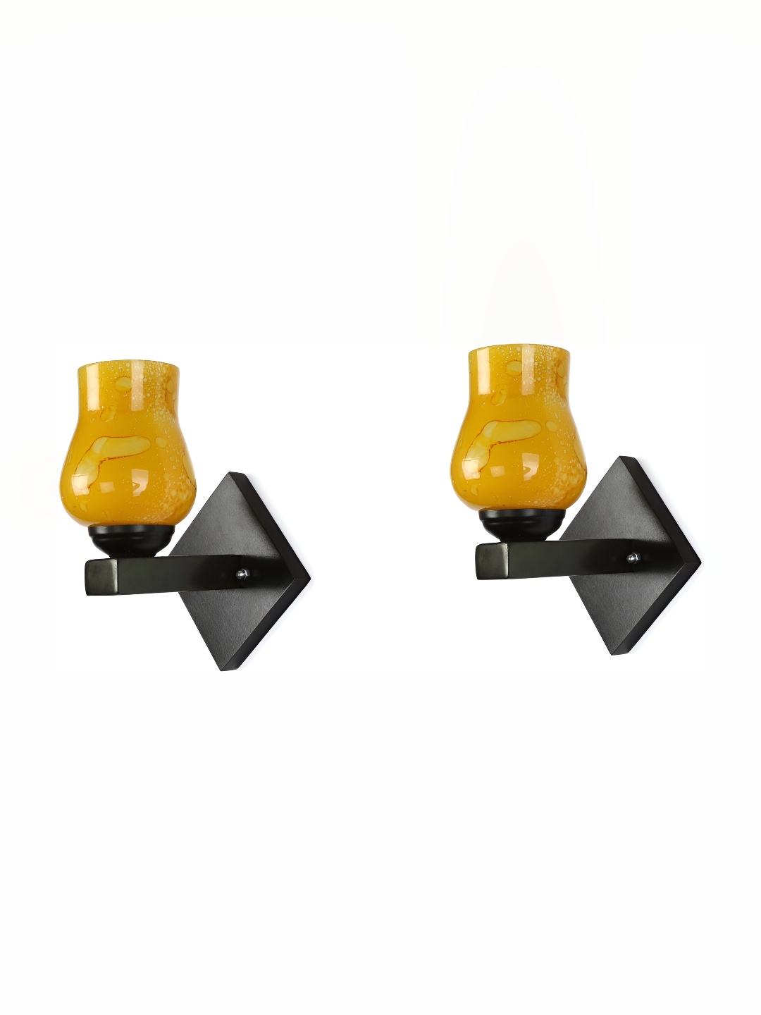 

Afast Yellow & Black 2 Pieces Printed Contemporary Glass Wall Lamps
