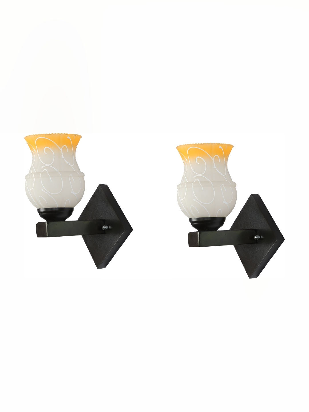 

Afast Yellow & White 2 Pieces Bell Shaped Glass Wall Lamp