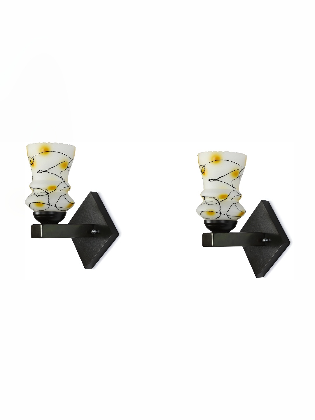 

Afast Yellow & White 2 Pieces Bell Shaped Glass Wall Lamp