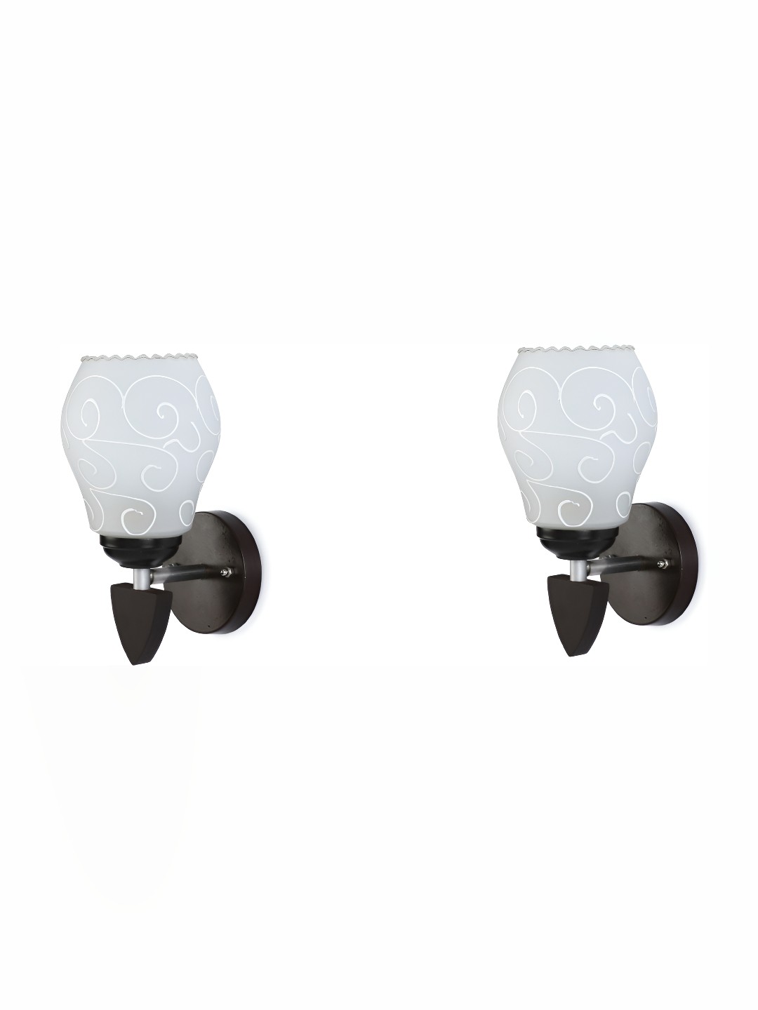 

Afast White 2 Pieces Printed Glass Wall Lamps
