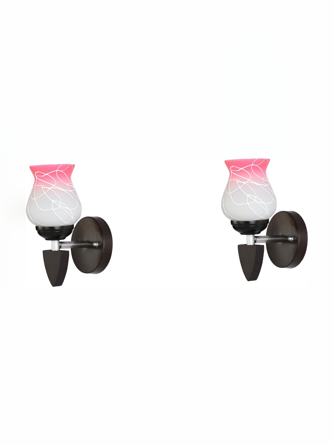 

Afast Pink & White 2 Pieces Bell Shaped Glass Wall Lamp