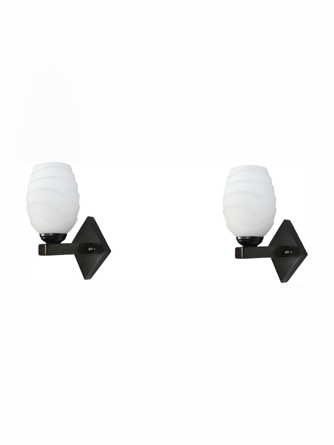 

Afast White & Black 2 Pieces Textured Contemporary Glass Wall Lamps