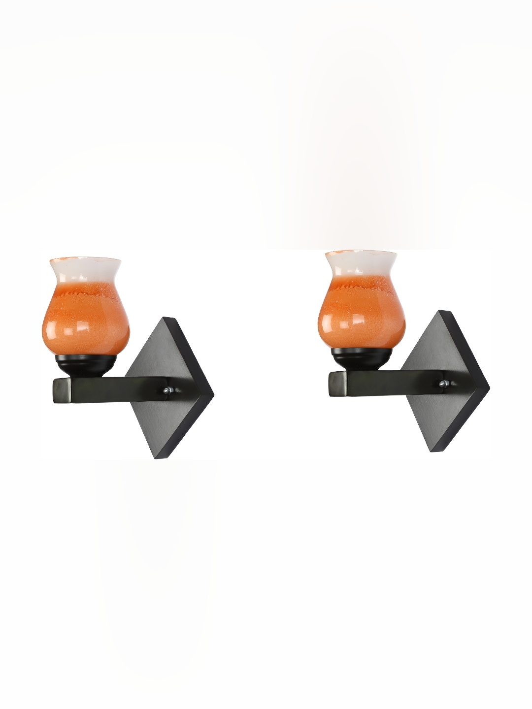 

Afast Orange & White 2 Pieces Bell Shaped Glass Wall Lamp