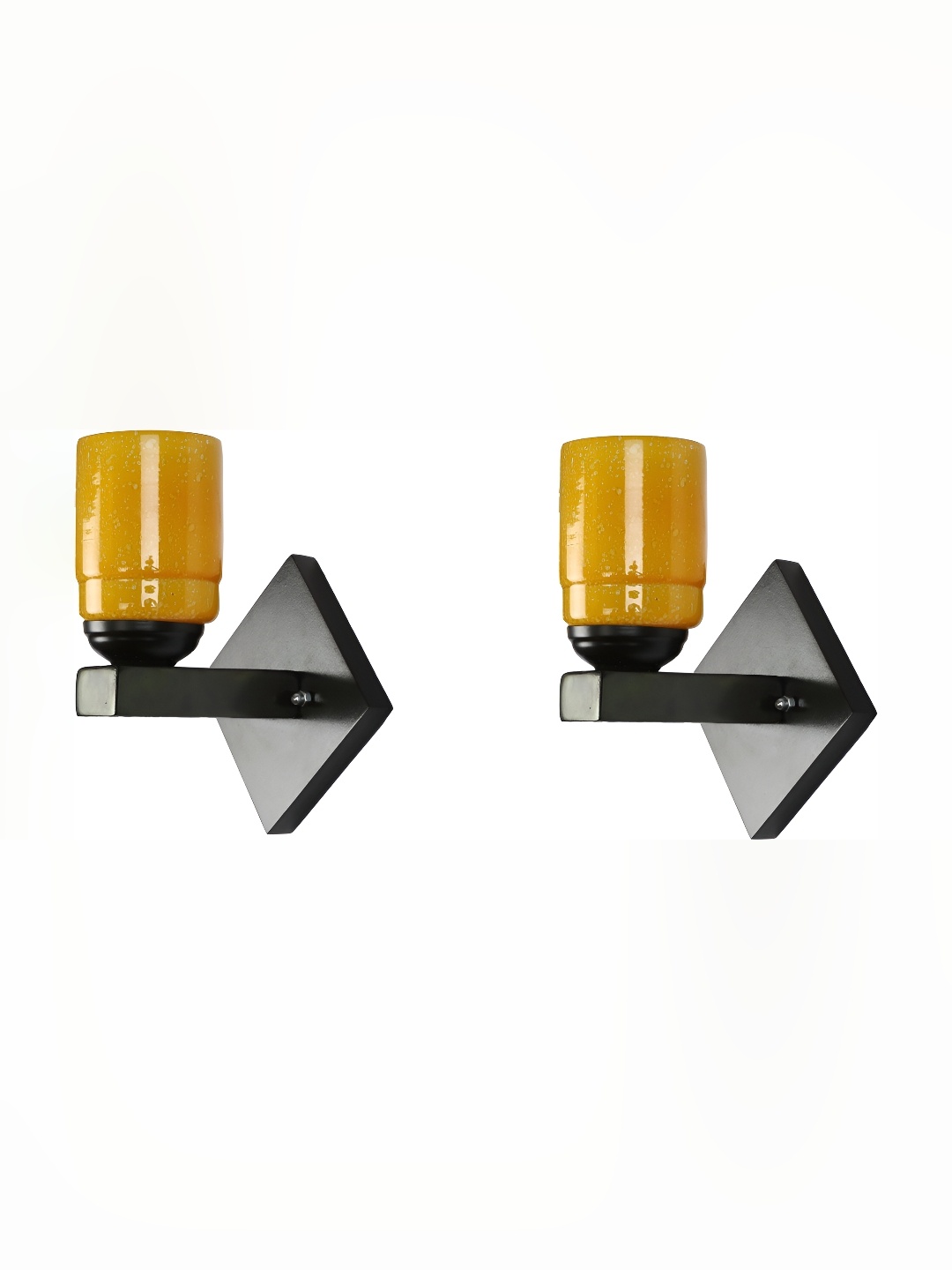 

Afast Yellow & Black 2 Pieces Abstract Shaped Glass Contemporary Wall Lamps