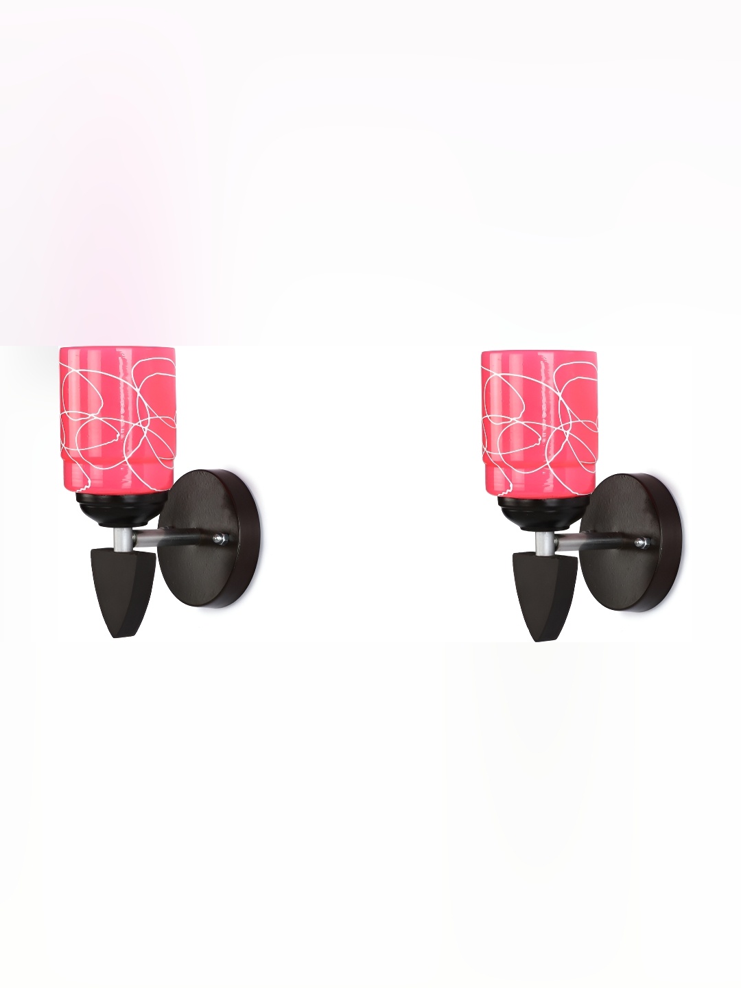 

Afast Pink & Blakc 2 Pieces Glass Printed Contemporary Wall Lamps