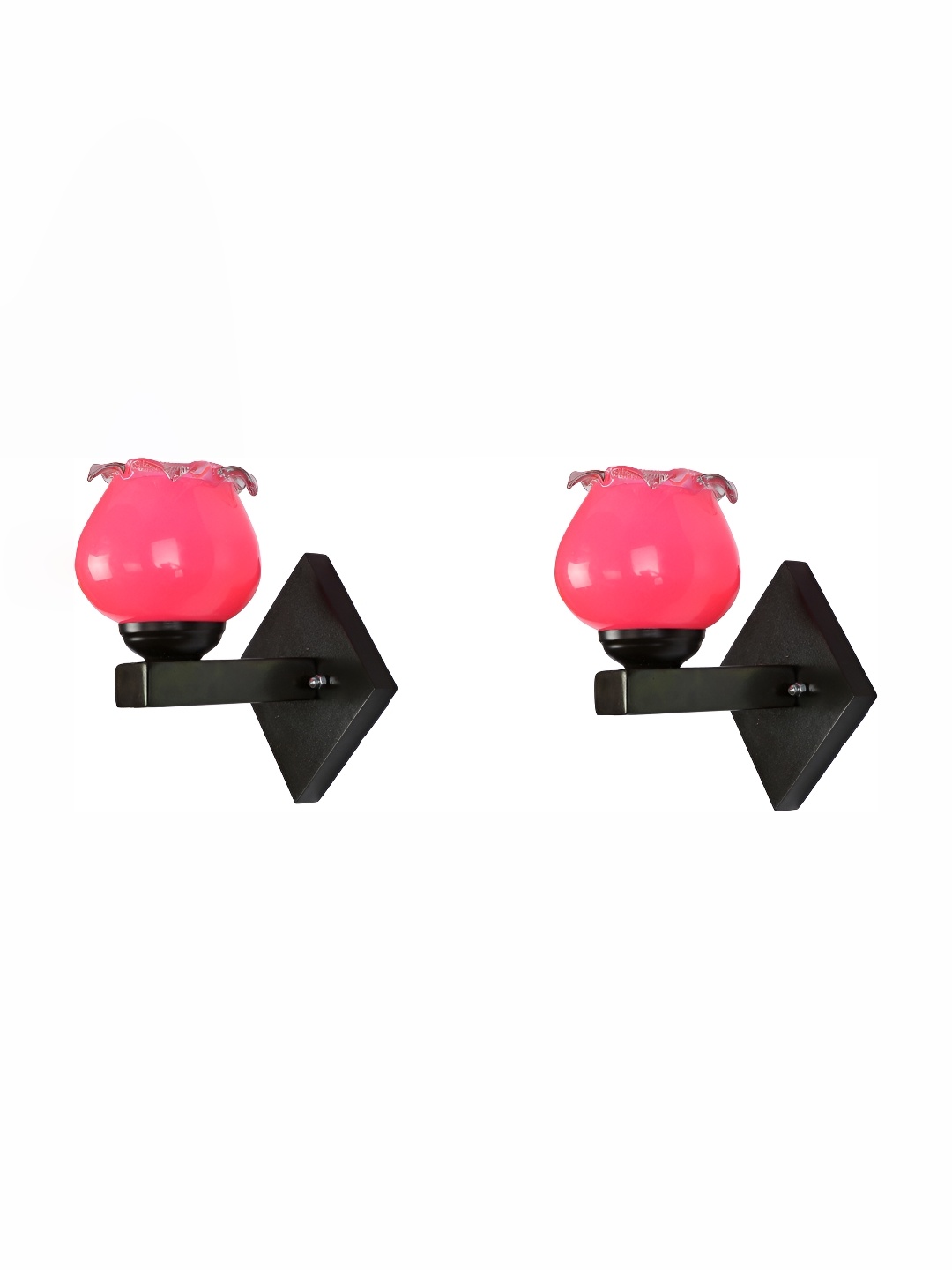 

Afast Pink & Black 2 Pieces Abstract Shaped Glass Wall Lamps