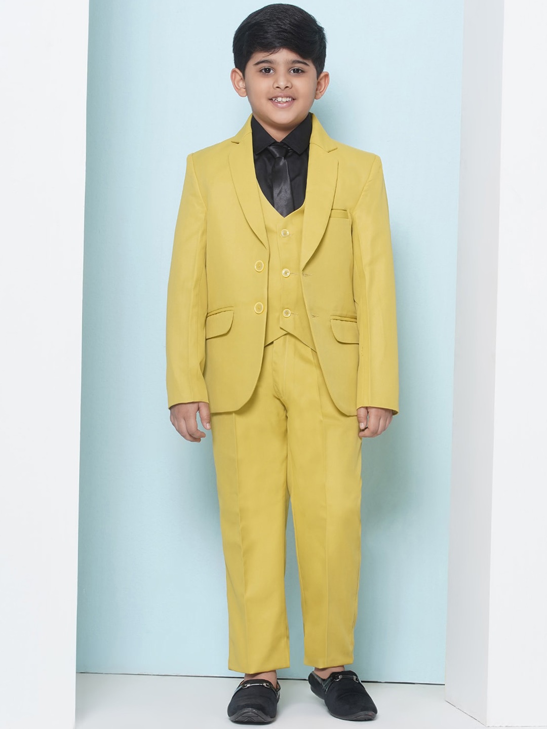 

Aj DEZInES Boys Single-Breasted 5 Piece Cotton Party Suits, Mustard