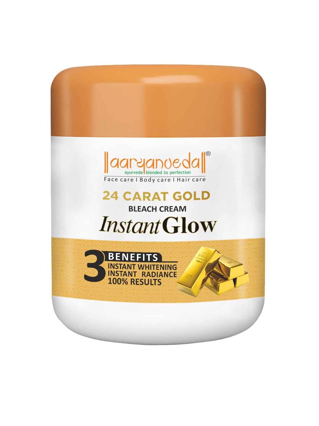 

Aryanveda Instant Glow 24 Carat Gold Bleach Cream with Almond & Aloevera - 400 g