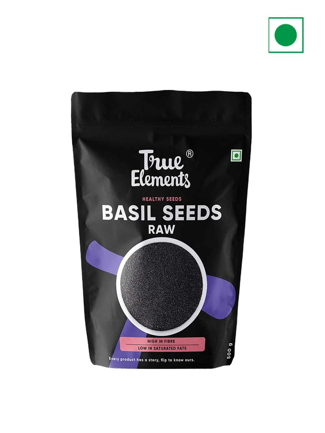 

True Elements Basil Seeds Raw 500 gms, Black