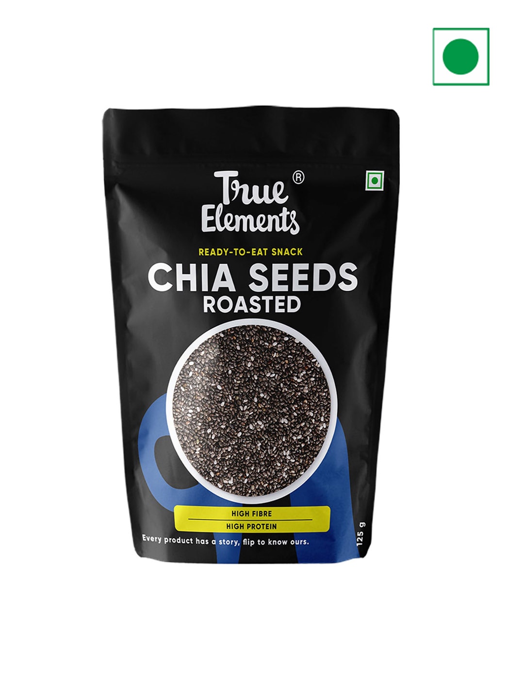 

True Elements Chia Seeds Roasted 125 Gm, Black