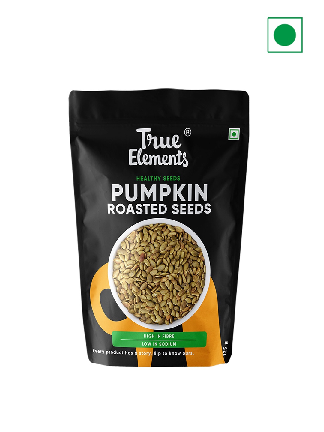 

True Elements Pumpkin Roasted Seeds 125 Gm, Black