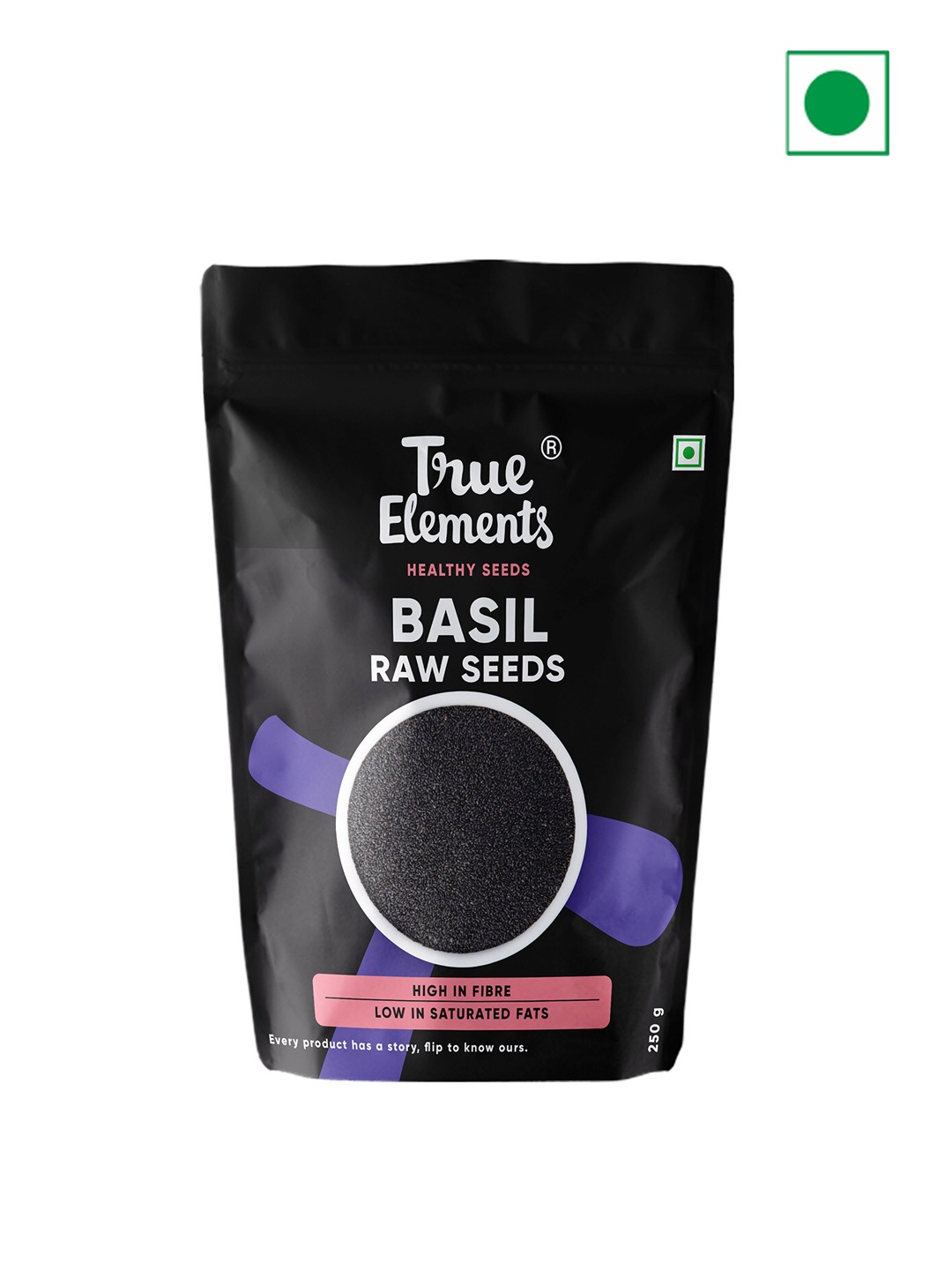 

True Elements Black Basil Seeds Raw 250 Gm