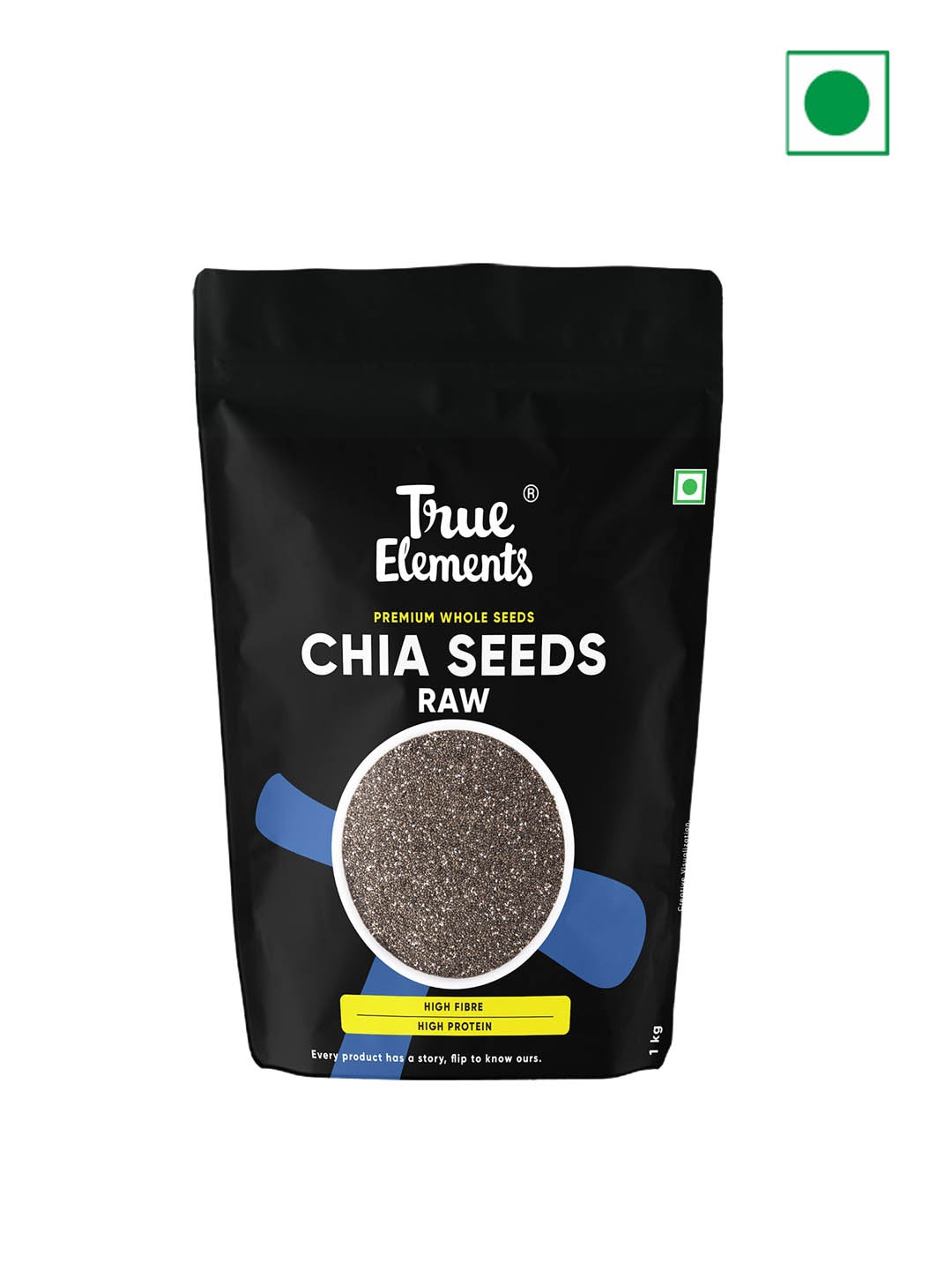 

True Elements Raw Chia Seeds 1000 gm, Black