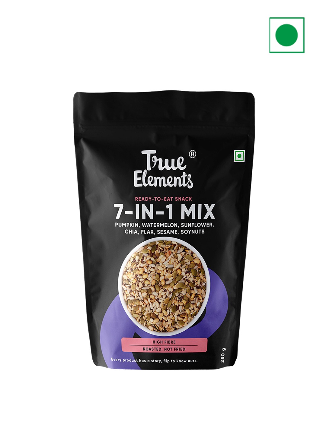 

True Elements 7 in 1 Super Seeds & Nut Mix 250gm, Black