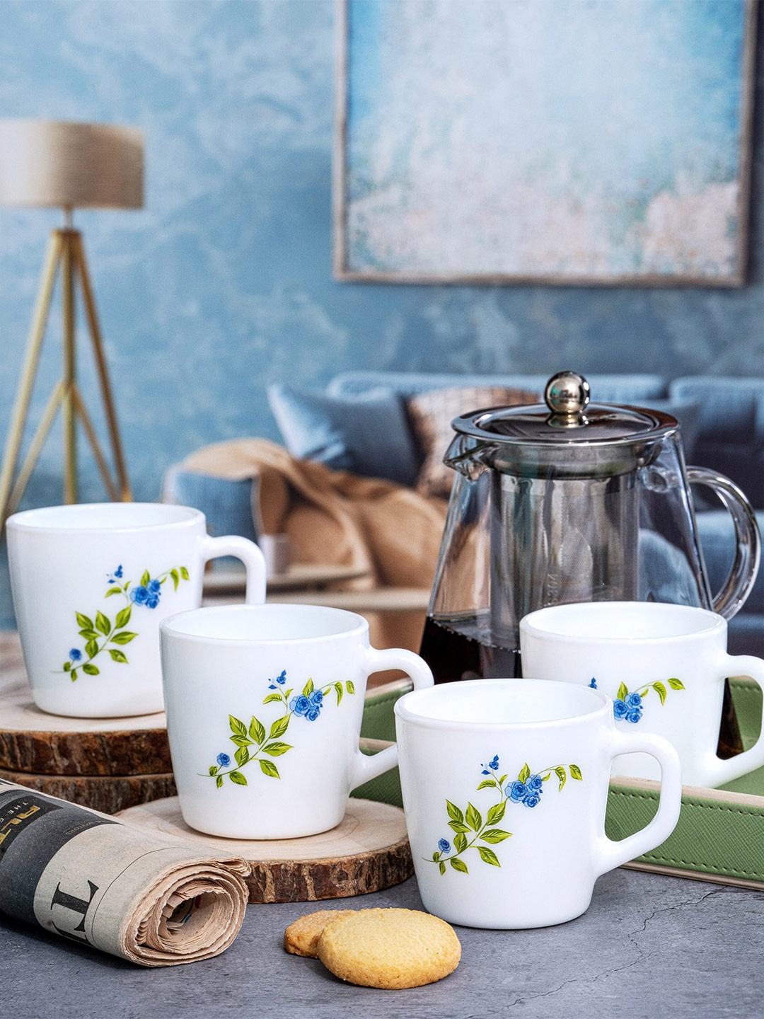 

Cello 6 Pieces White Opalware Coffee Mugs