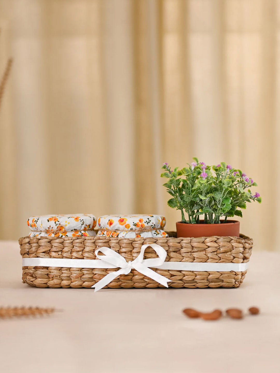

DecorTwist Brown Wooden Basket Gift Hamper