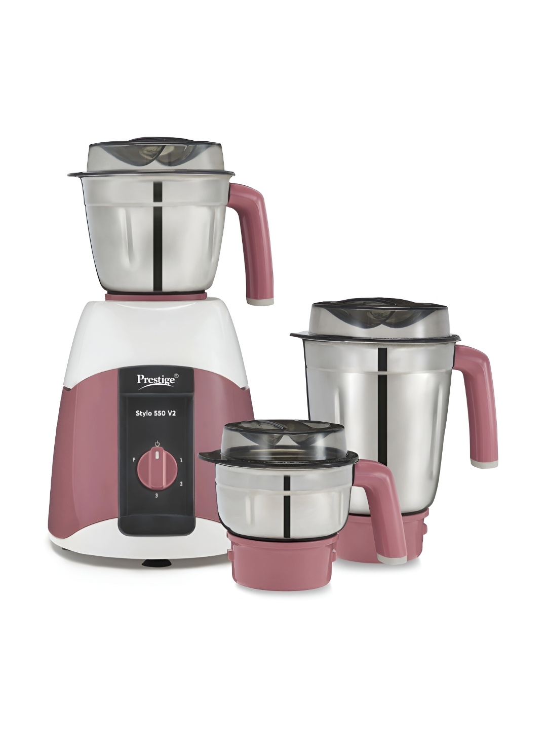 

Prestige Stylo 550 V2 Pink & Black 4 Pieces 750 W Mixer Grinder & Jars