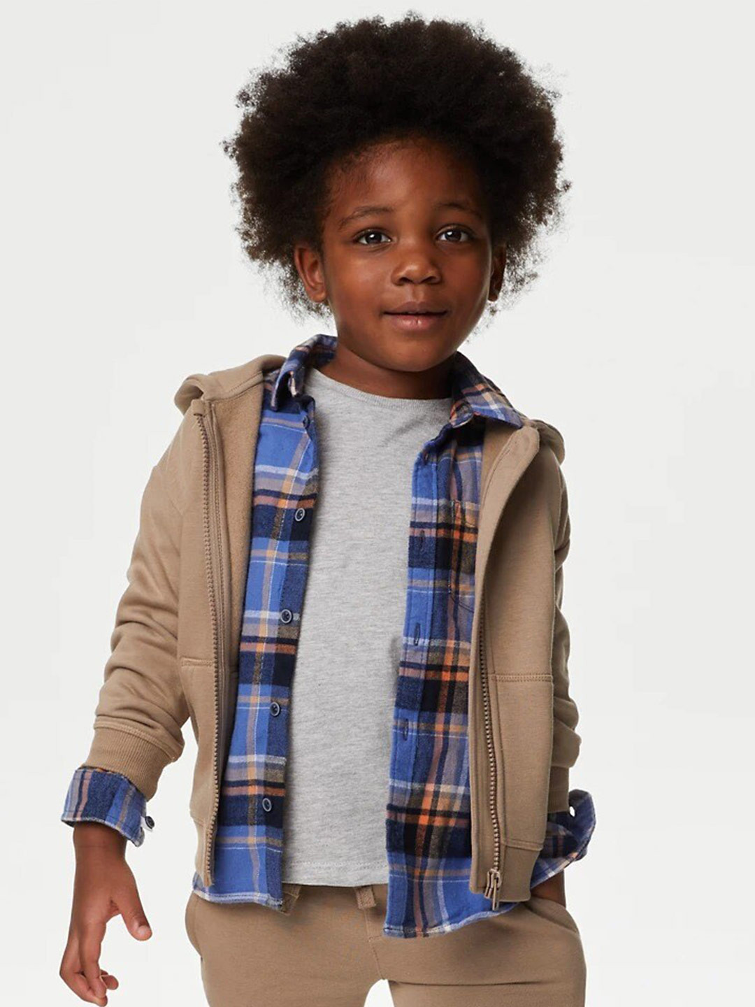 

Marks & Spencer Boys Hooded Cotton Sweatshirt, Beige