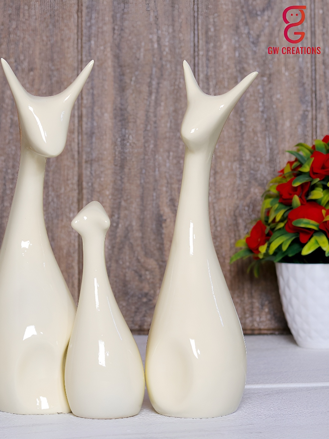 

GW CREATIONS White Ceramic Figurine Showpiece
