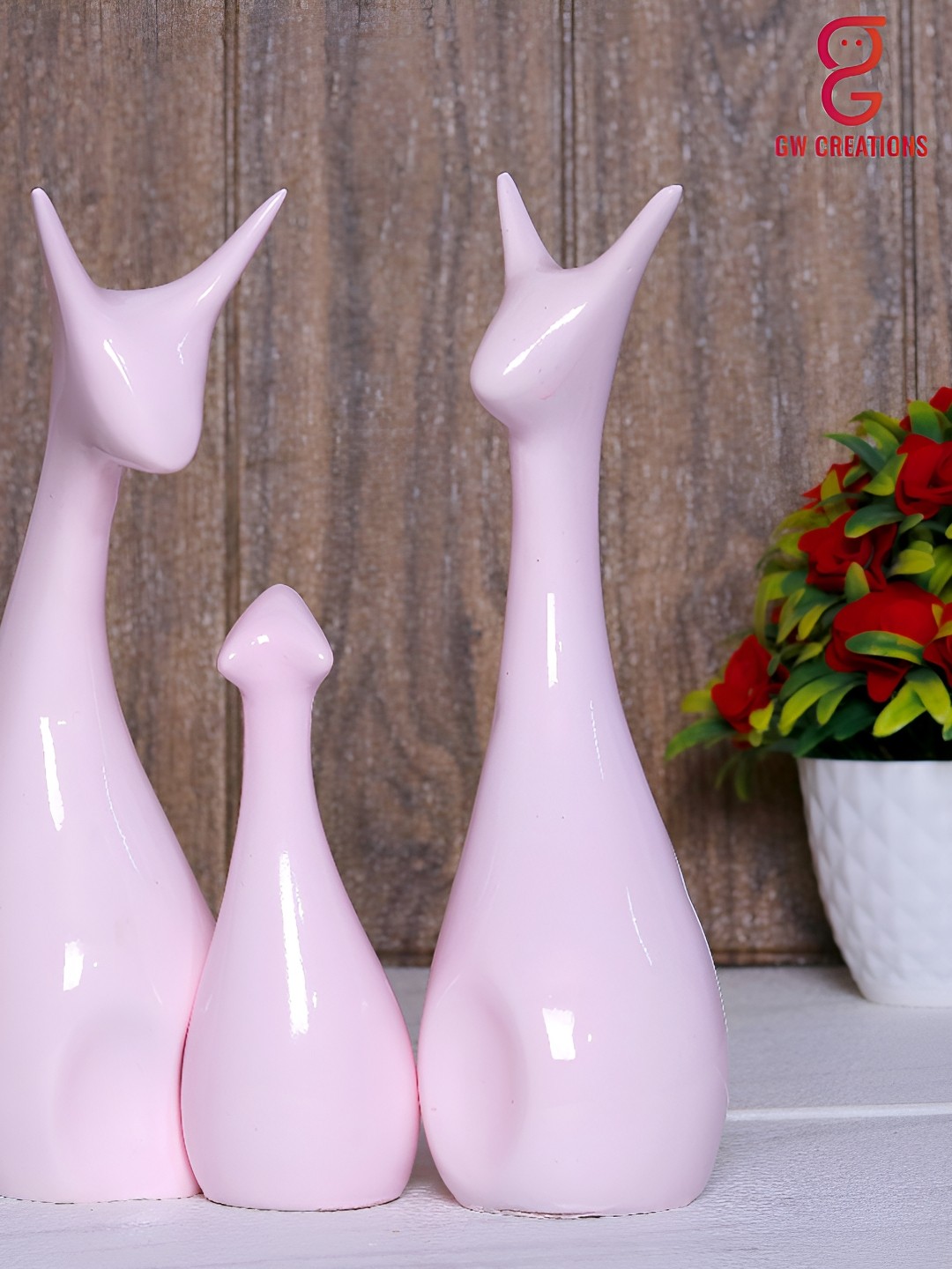 

GW CREATIONS Pink Ceramic Figurine Showpiece