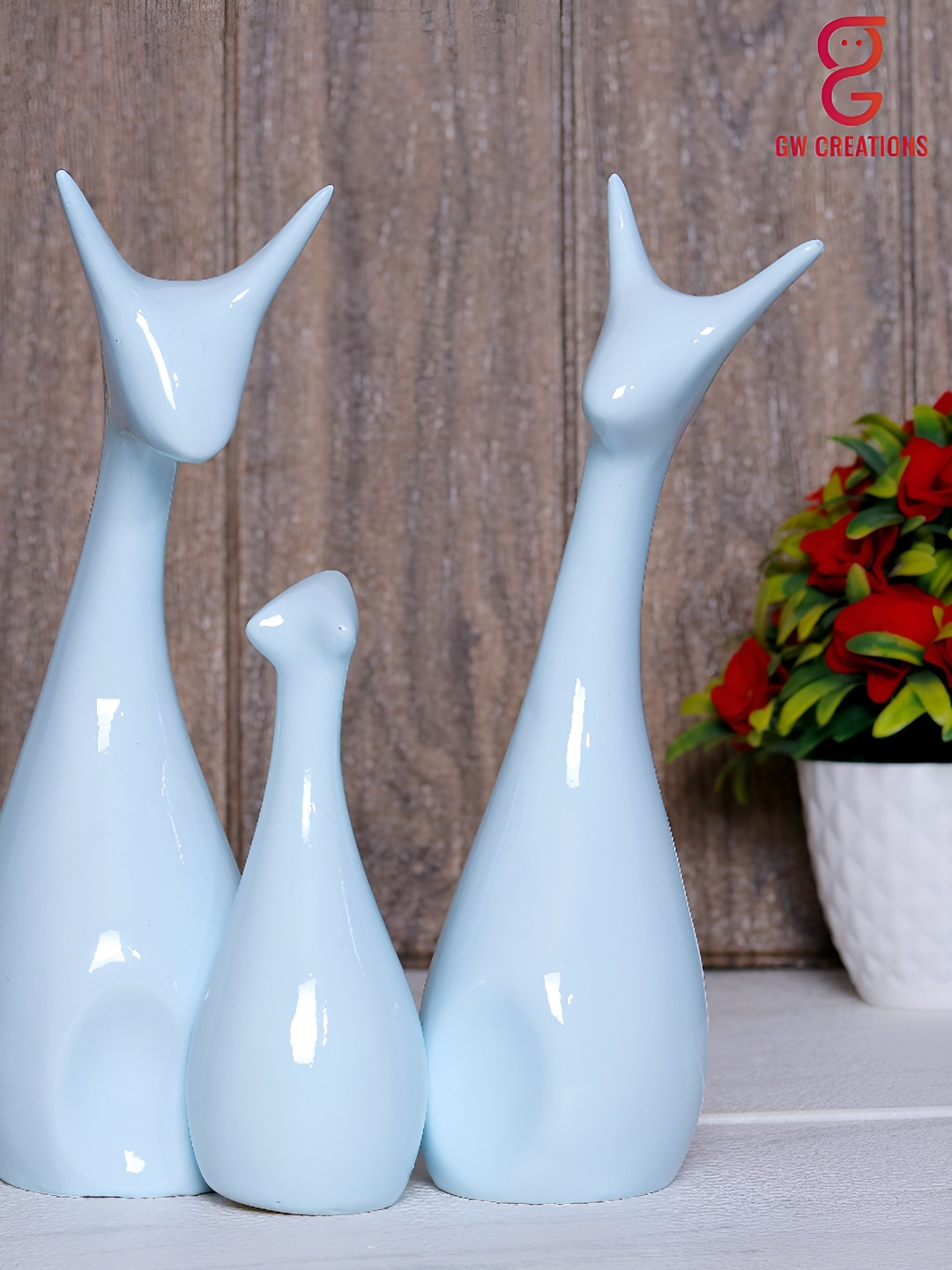 

GW CREATIONS White Ceramic Figurine Showpiece