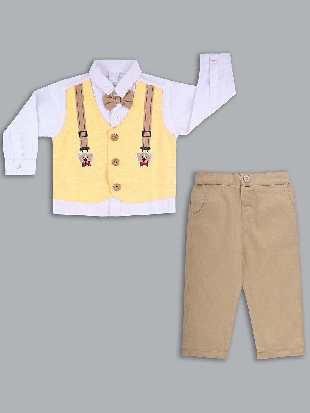 

Wish Karo Boys Shirt Collar Clothing Set, Yellow
