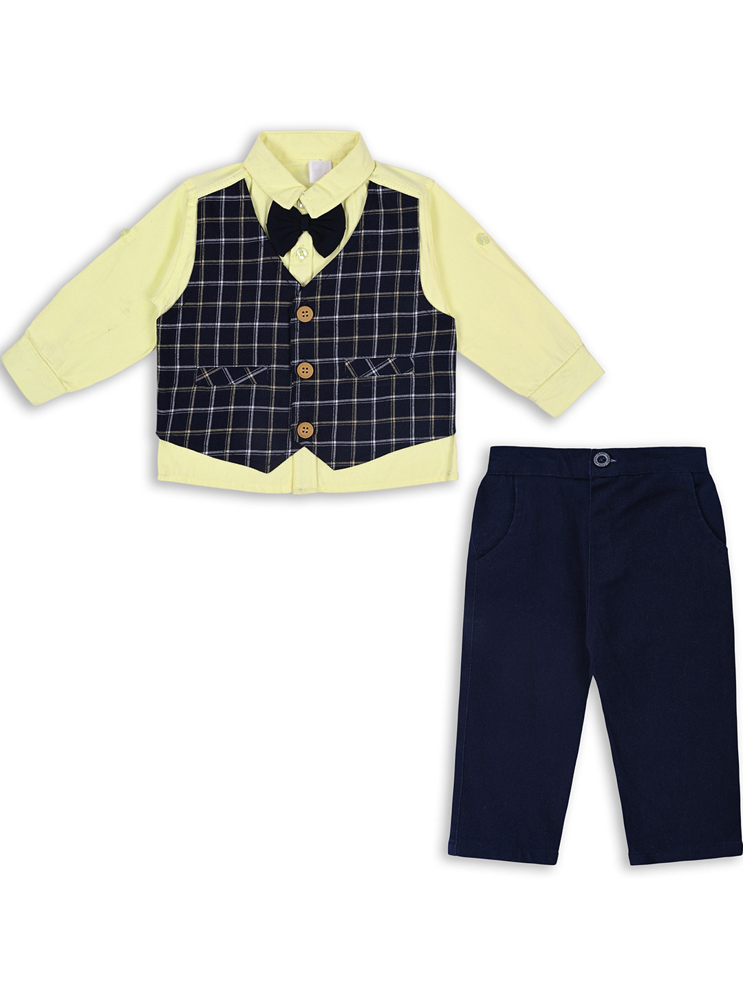 

Wish Karo Boys Shirt Collar Clothing Set, Yellow