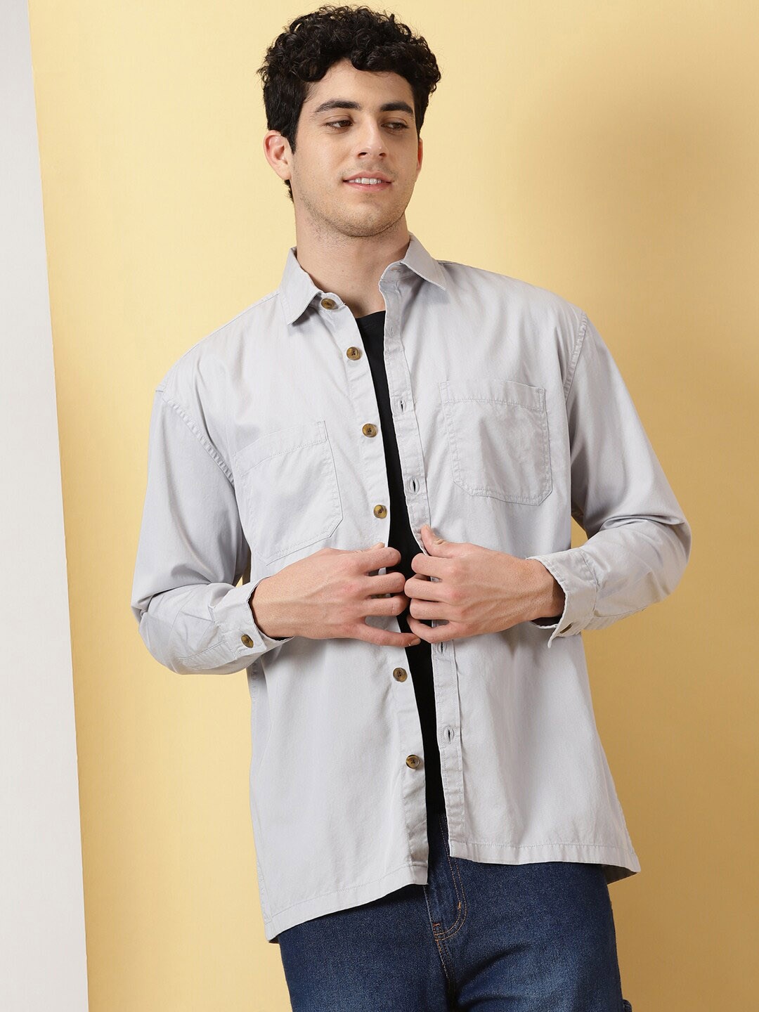 

Thomas Scott Smart Pure Cotton Oversized Casual Shirt, Grey