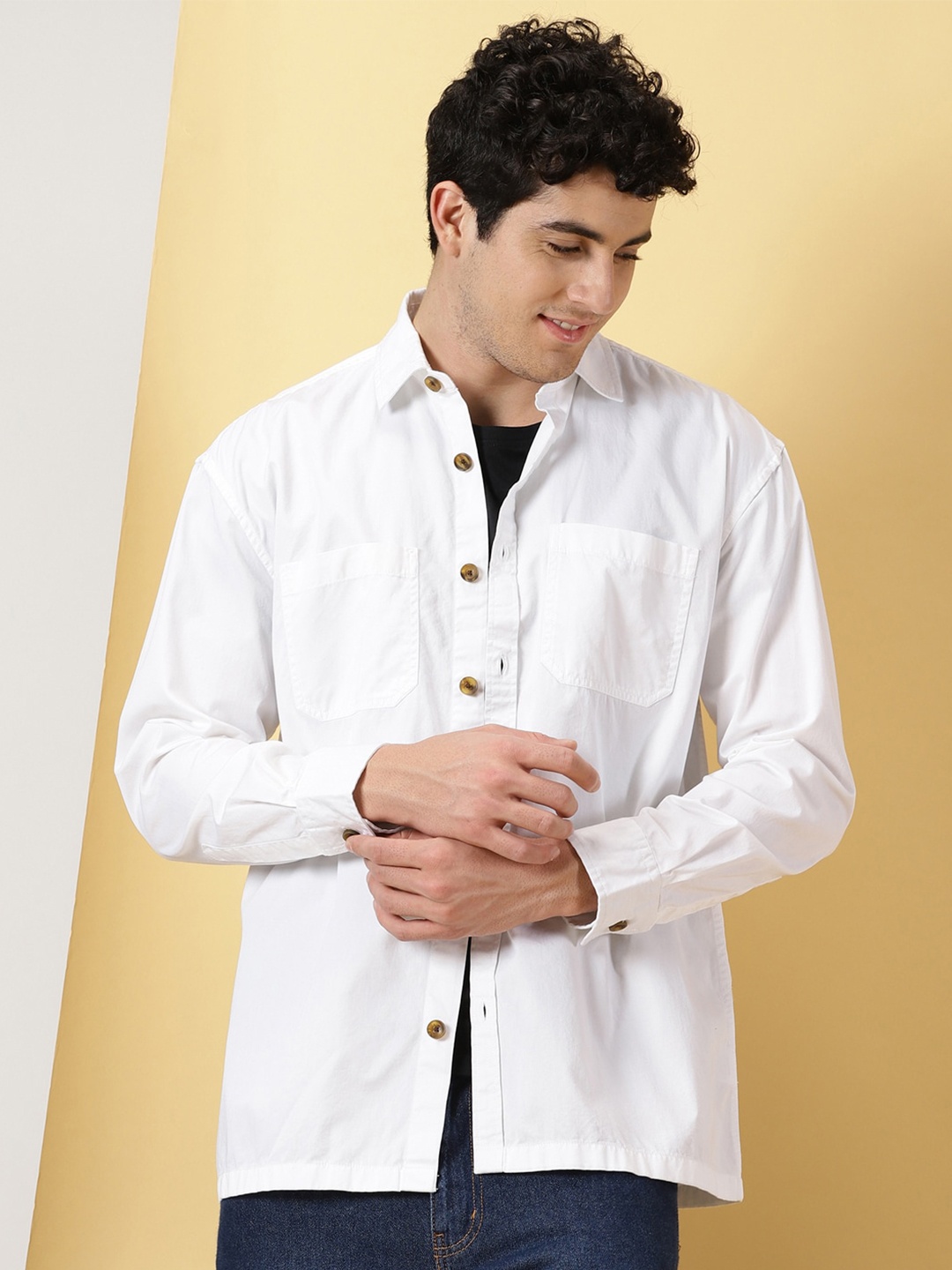 

Thomas Scott Smart Pure Cotton Oversized Casual Shirt, White