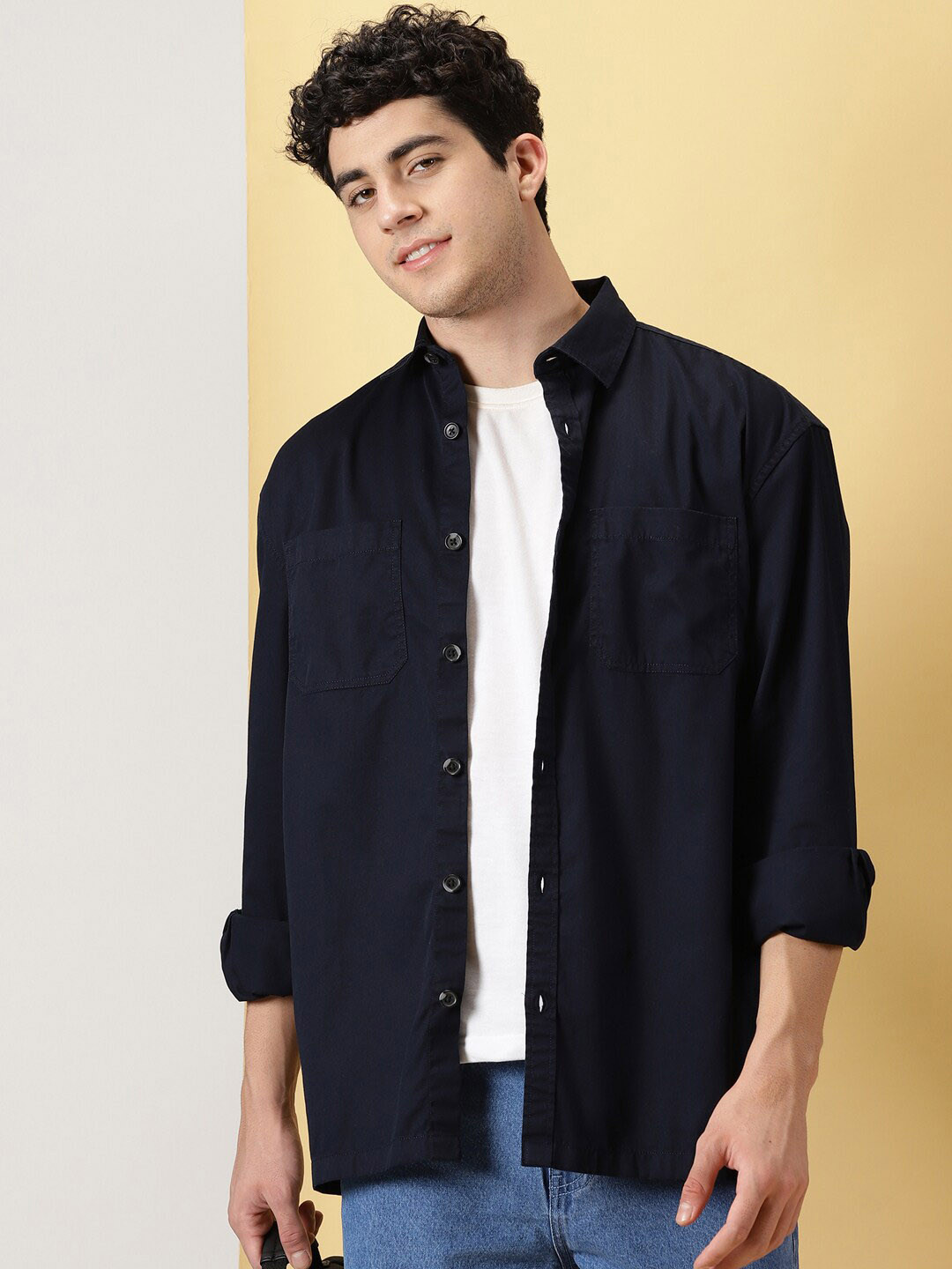 

Thomas Scott Smart Pure Cotton Oversized Casual Shirt, Navy blue