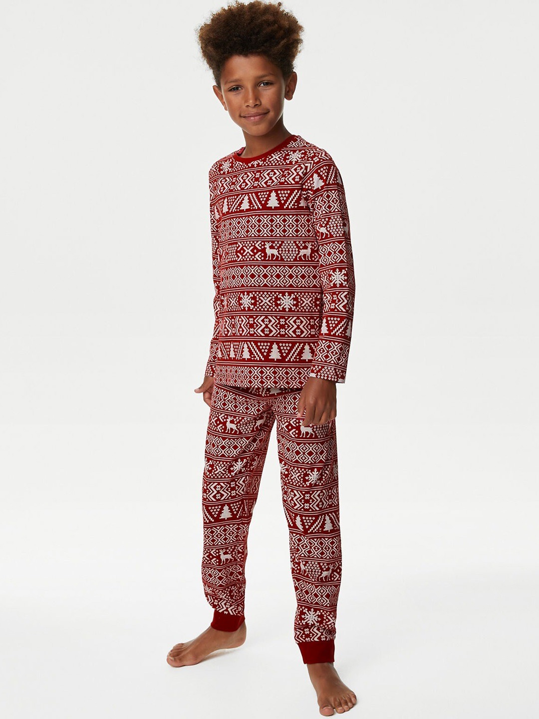 

Marks & Spencer Boys Printed Pure Cotton Night Suit, Red